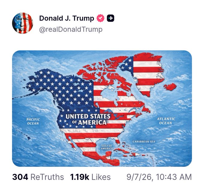 PerceptionCorr's tweet photo. With Trumps post of a map that pictures a North American Union. Here's a reminder how badly Baby Bush wanted to do it. Check out these early 2000's reports on the North American Union by some MSM outlets. https://t.co/w8jxV3SpIm