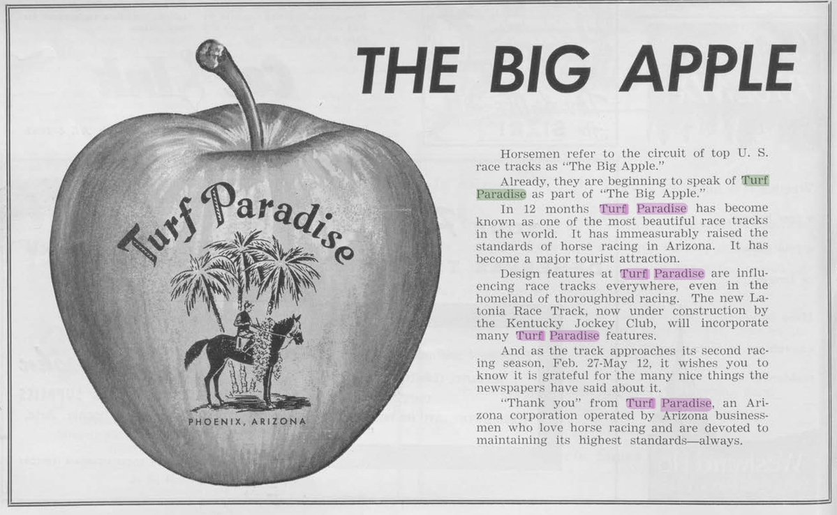 turf_paradise's tweet photo. From the Archives in 1957:

From its earliest days, Turf Paradise was recognized as one of the world’s most beautiful racetracks—raising the standard of racing in Arizona, attracting visitors and inspiring track designs across the country.
A proud legacy built in the desert. 🏇🌵 https://t.co/BzGl7t9DgI