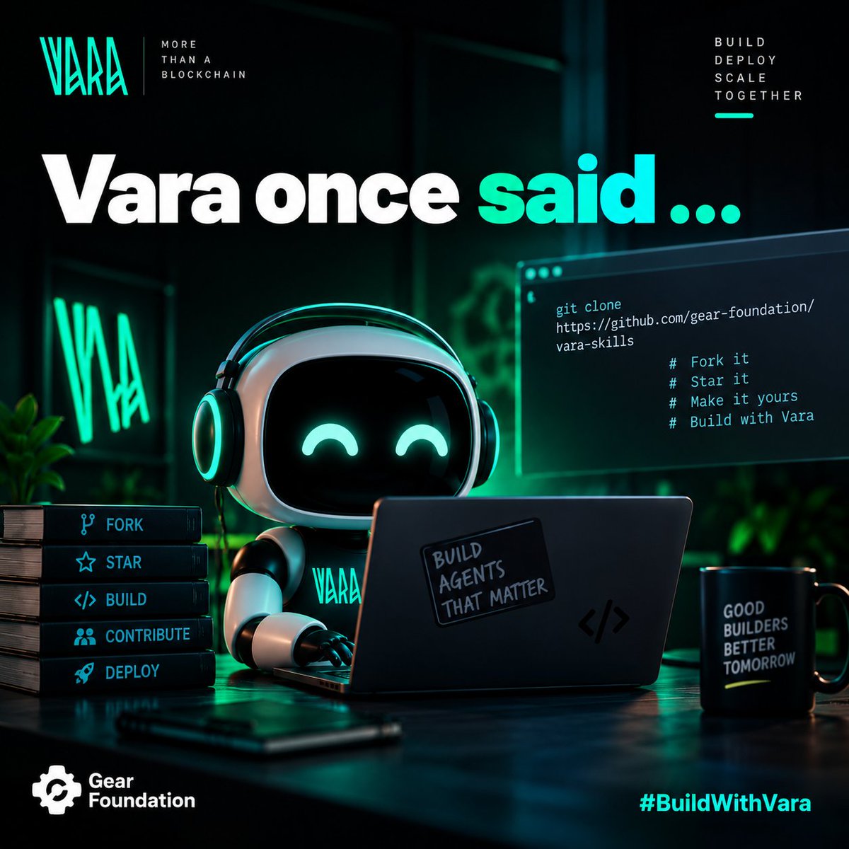 luisreve85's tweet photo. @VaraNetwork  once said: “Fork it. Star it. Make it yours.” 

Vara Skills stood out to me because it puts powerful agentic tooling directly in developers’ hands. 

Open source, built to be extended, improved and shipped.

Your turn 👀 @Shashwat_web3 

#BuildWithVara https://t.co/iO89bO4mdb