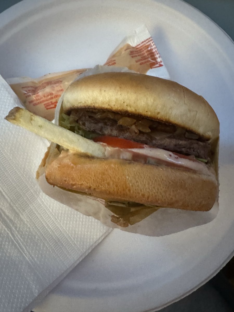 LanaWoolsby's tweet photo. Man…this economy even got my burger smoking from stress https://t.co/NDvKk4Ofj6
