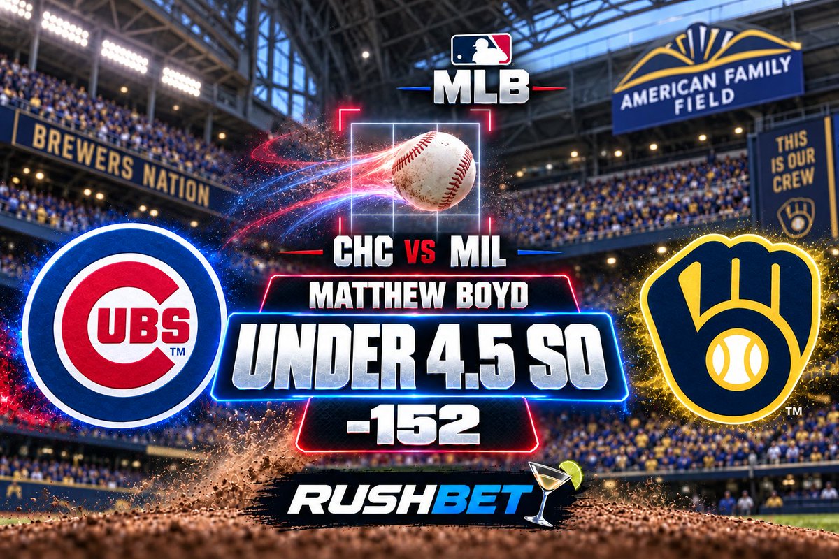 AlejandroR96hu's tweet photo. ⚾ CHC vs MIL

Matthew Boyd Under 4.5 SO (-152)

Que Milwaukee ponga la pelota en juego y no le regale chocolates. Cuatro todavía pasan; cinco ya serían más de los que puedo contar después del mezcal 🥴🥃

#Cubs #Brewers #MLB #Rushbet https://t.co/3XtHN3GlyD