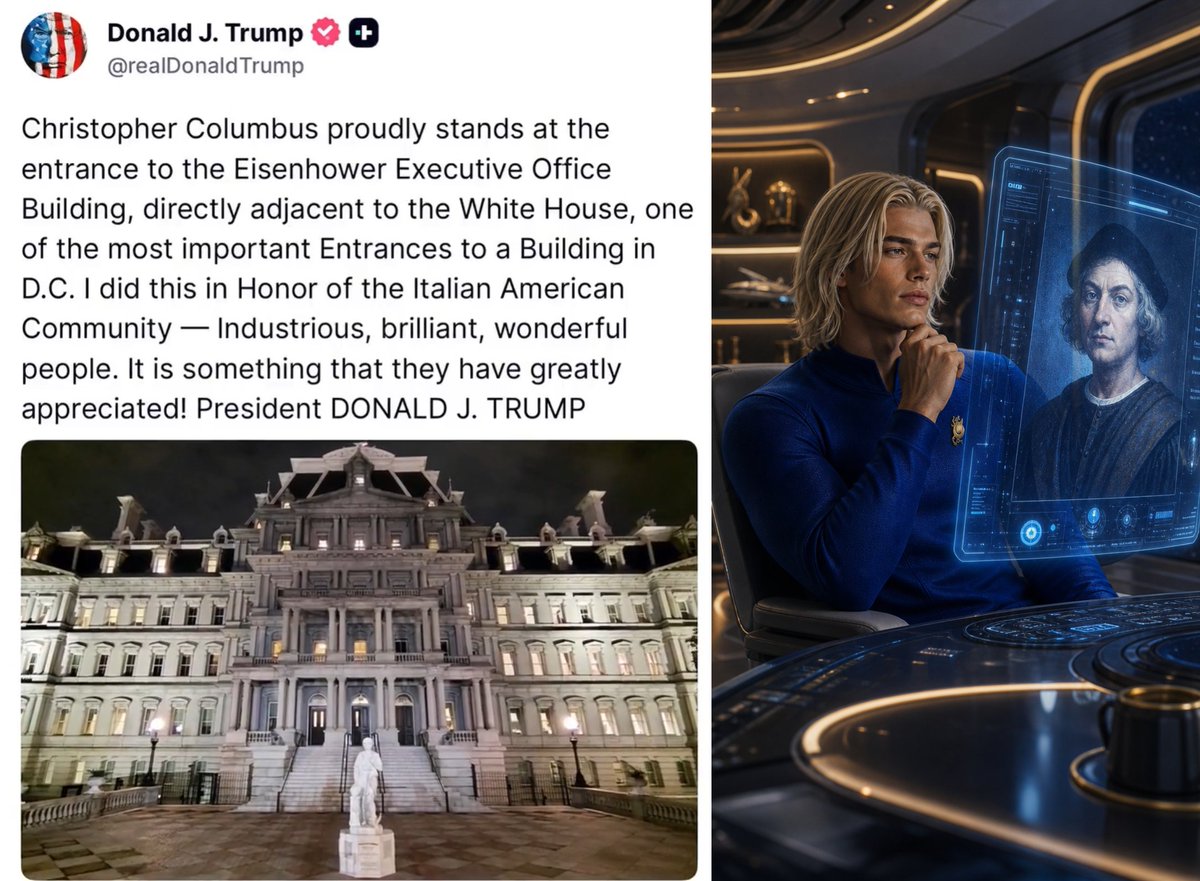 Kabamur's tweet photo. Two Family of Taygeta soul references by Trump today.

About a statue honoring Joan of Arc, the soul incarnation of Laka's mate on Taygeta, Aimee.

And about a statue honoring Christopher Columbus, the soul incarnation of Akatu.