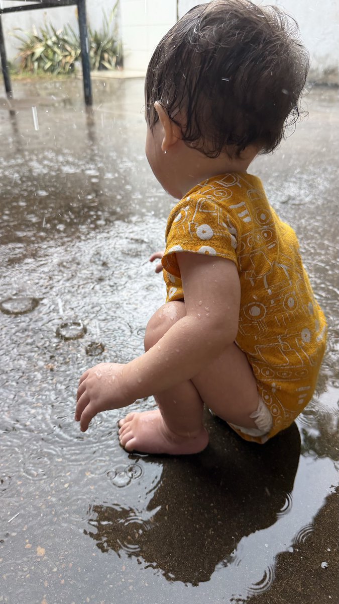 sabrinaou's tweet photo. Primeiro banho de chuva, a chuva do caju https://t.co/GQRyDb85lJ