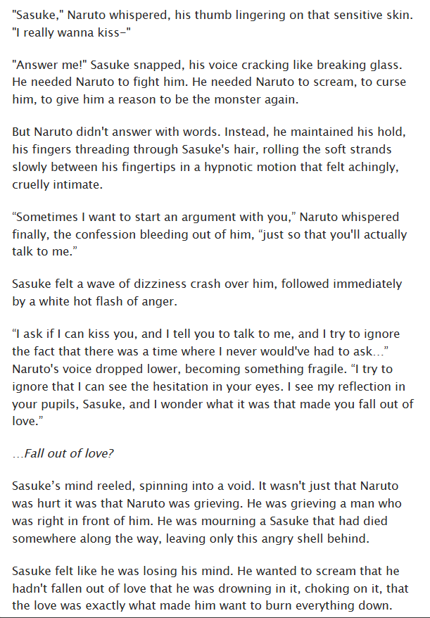 stuckhere4everr's tweet photo. chapter 15 is out !!! 16.8k words of heavy angst and kinky smut #narusasu https://t.co/fd1oqsXIr1