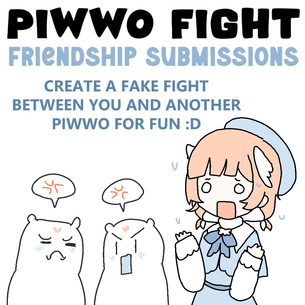 pillowdearASMR's tweet photo. PIWWO FIGHT 💢

Find a piwwo partner and work together to come up with a story where you two are in a disagreement! 

Me and other piwwos will read your stories and talk about them! And perhaps vote who’s in the right? On Thursday! 

💌💢💌 GROWWLLL GRRR https://t.co/edLNAcUop1