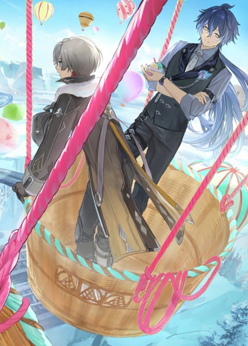 larlaristy's tweet photo. All this yaoibait from one single ice cream collab is how you know hoyo is serious about it https://t.co/bzzVbAudec