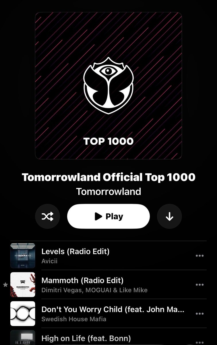 KolyanuchN's tweet photo. Прослухав весь плей-лист ✅
#Tomorrowland https://t.co/sZhu1etwPo