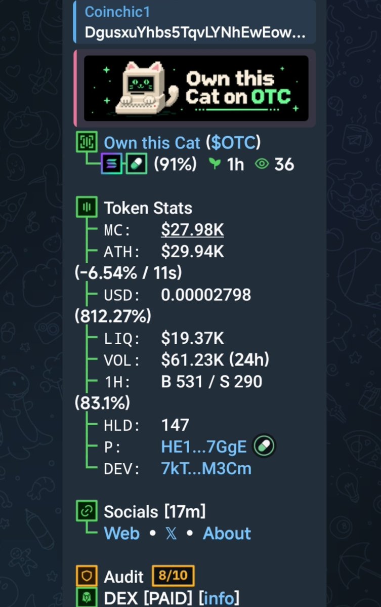 _coinchic's tweet photo. $OTC

CA;
DgusxuYhbs5TqvLYNhEwEow8GwXyFNgc5hspP7SjfaNc https://t.co/zOzLp9OKve