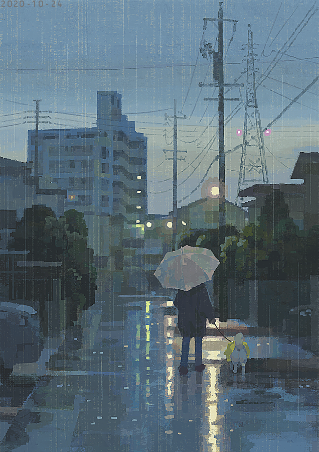 J_KMOR's tweet photo. ☔️🌧️🐕 https://t.co/oxsPMcrEU5