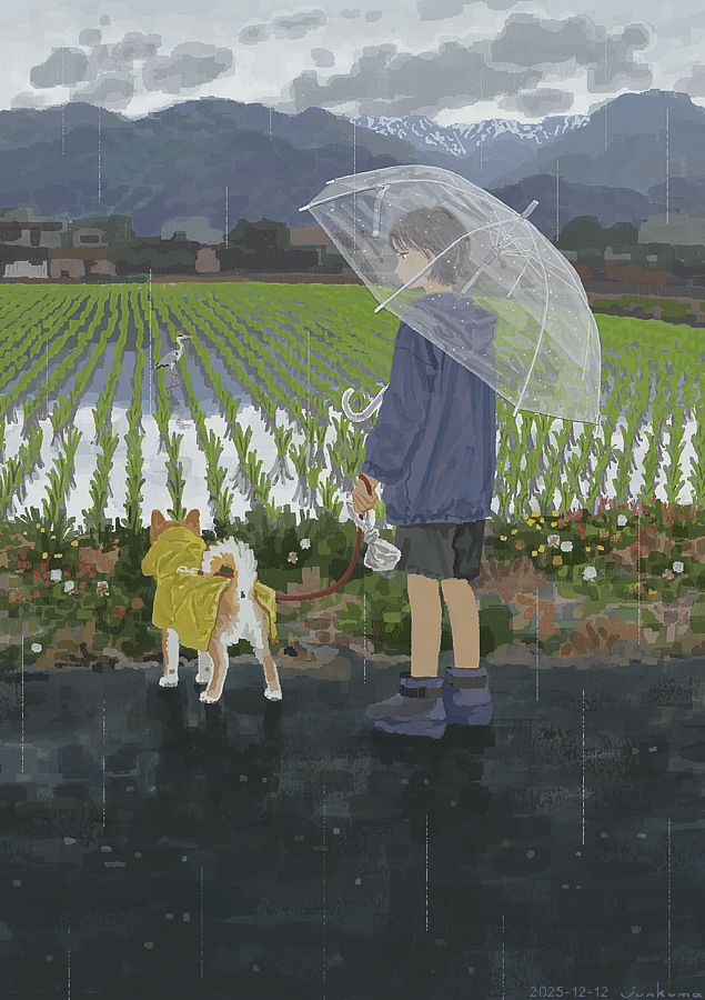 J_KMOR's tweet photo. ☔️🌧️🐕 https://t.co/oxsPMcrEU5