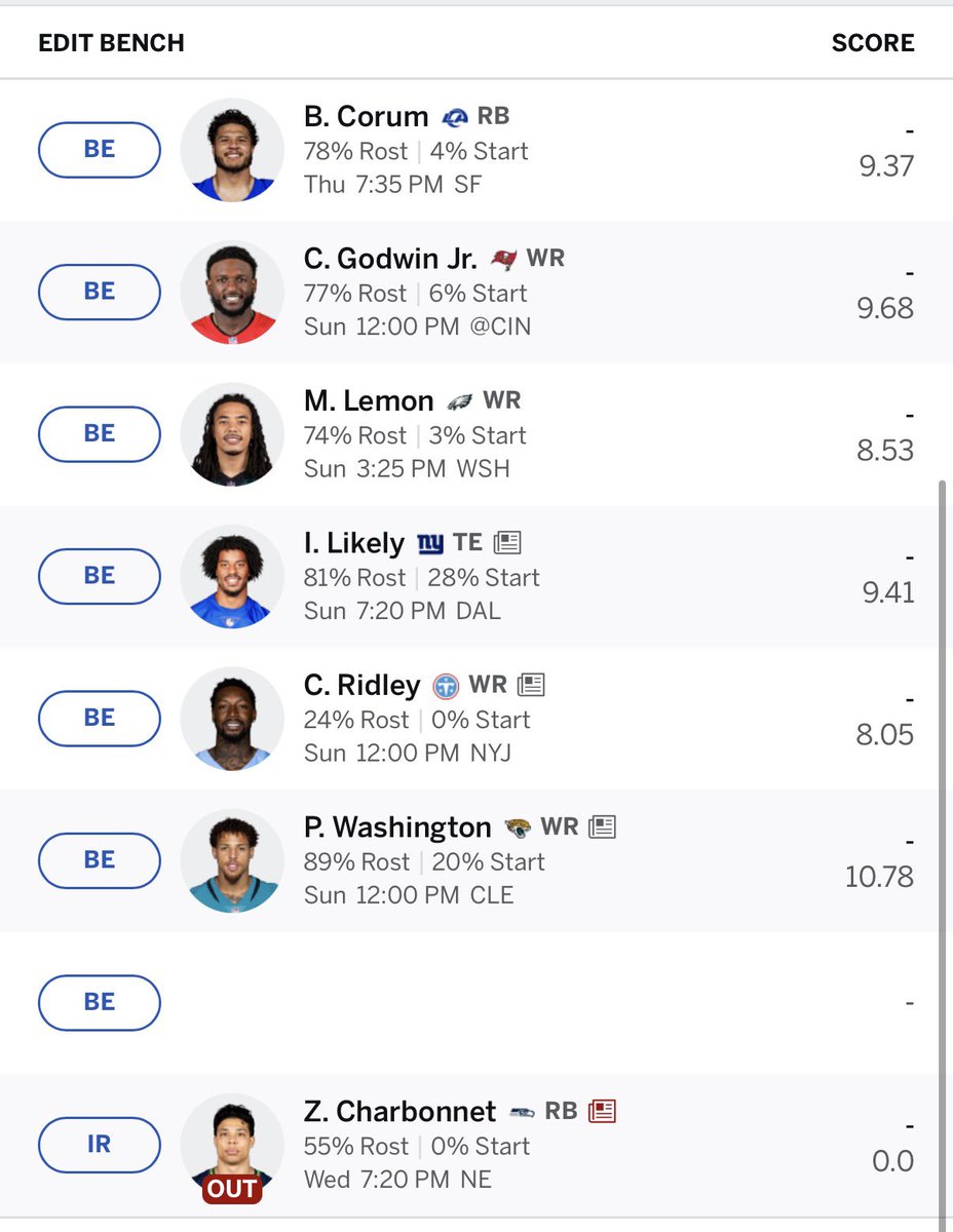 dylantlester's tweet photo. @SwiftYouTube_ Swift rate my team. 10 team full ppr, extra flex. https://t.co/uuX2eWapxS