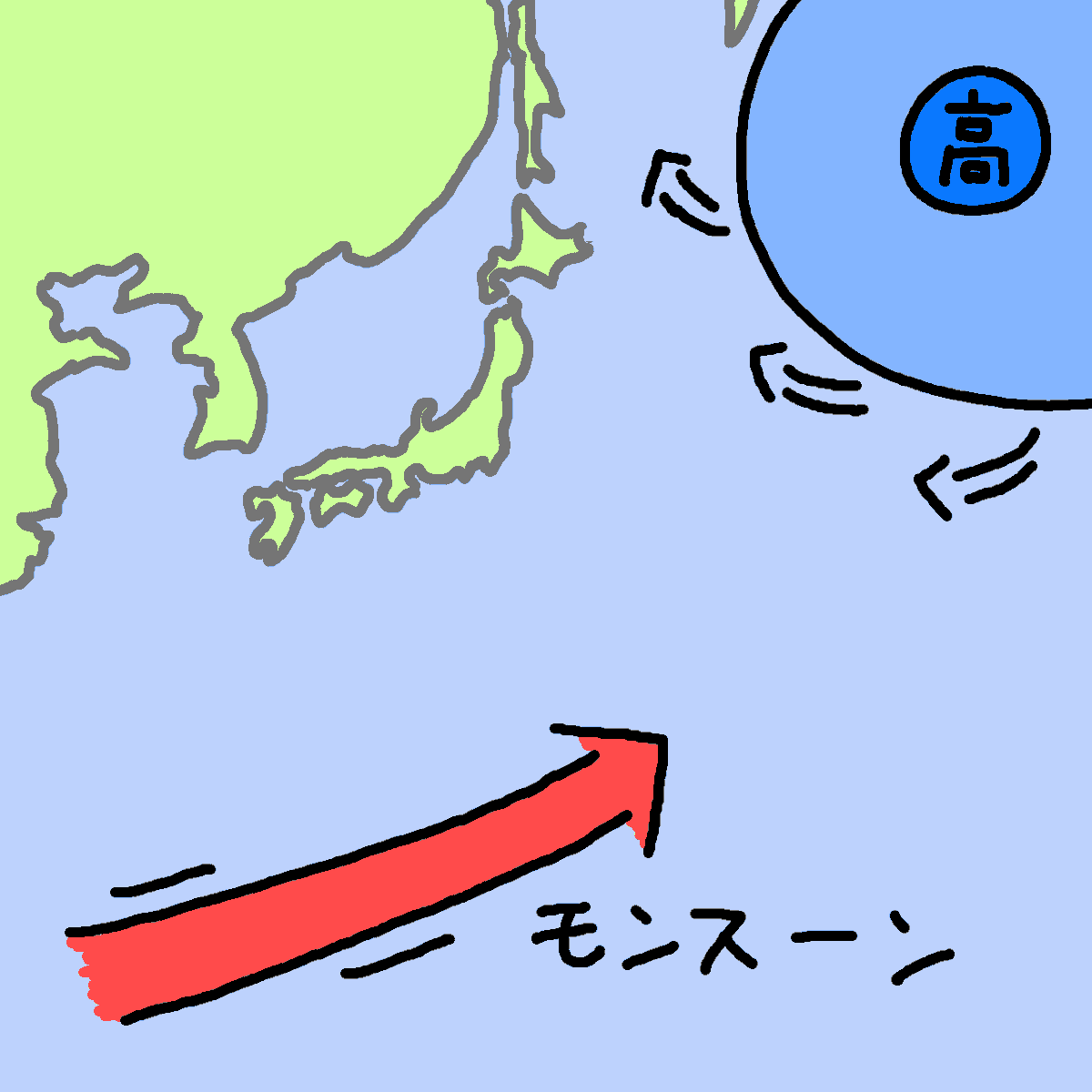 dailyportalz's tweet photo. 今年は太平洋高気圧が日本の近くにいないため、モンスーンが渦を巻きました。
ことしの夏の主役はこの渦巻き、モンスーンジャイアでした。名前が派手！ https://t.co/E61G9LAD3w
