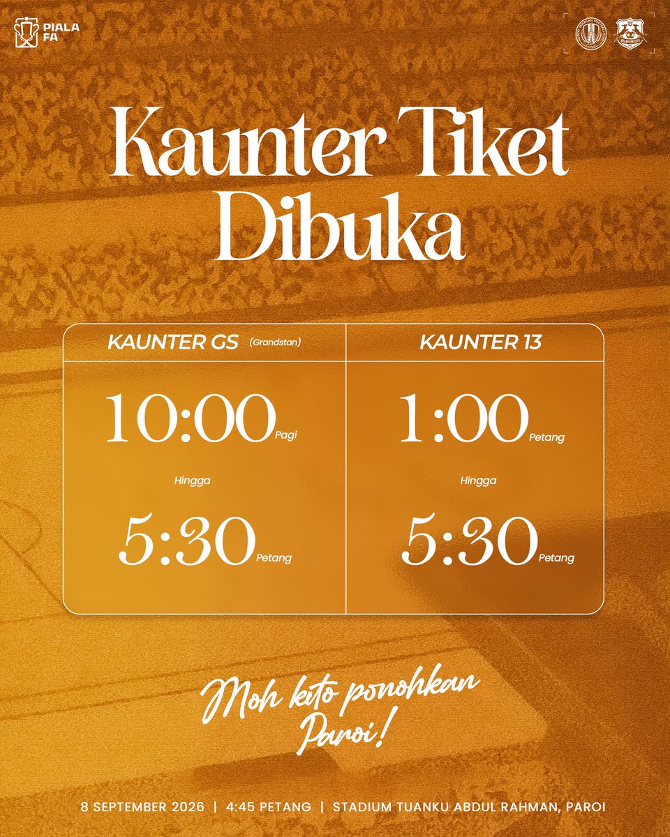 nsfc1923's tweet photo. 1️⃣ Waktu Operasi Kaunter Tiket
2️⃣ Pelan Lokasi Stadium
3️⃣ Pintu stadium dibuka jam 3.30 ptg
4️⃣ Lokasi kemudahan ruang solat dan surau

#NSEKEL #NSFC #HobinJangHobin https://t.co/PEeuJtfxbl