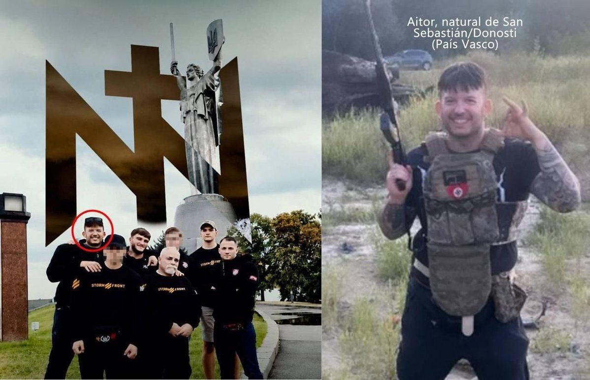 LadoNoticias2's tweet photo. Nazis españoles reciben entrenamiento en territorio ucraniano.

Imágenes de Iván Rico Olivares, líder de una organización neonazi española, durante su visita a Kiev y Járkov y otros lugares donde se encuentran distintos campos de entrenamiento. https://t.co/3XsPdcHNwM