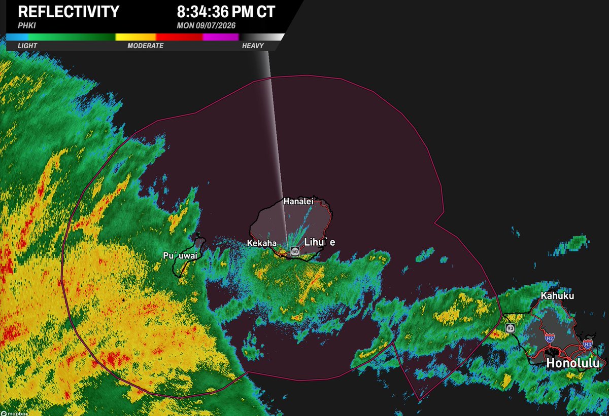 MaxVelocityWX's tweet photo. BREAKING: Hawaii has a TORNADO WATCH for the first time in history!

As Hurricane Lowell draws near, Kauai and Niihau County has been placed under a tornado watch that lasts until tomorrow morning local time! For reference, there have only been 3 tornado warnings for Hawaii over the last 26 years!