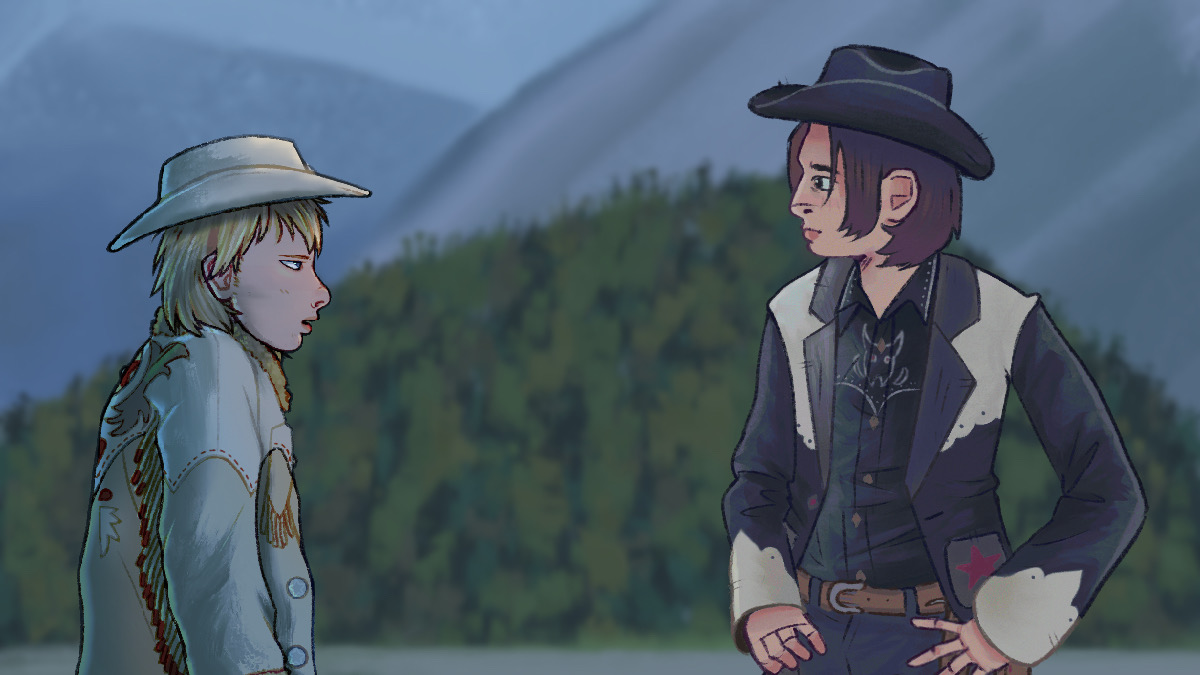 titgrabber2000's tweet photo. dawn of the darkout au as brokeback mountain! (collab w feroxcide on insta) https://t.co/mOgmk8bMhq