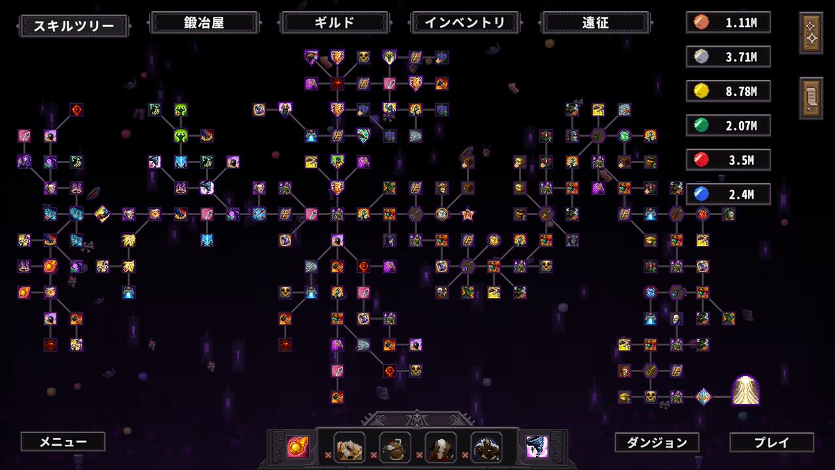 8pig2bird's tweet photo. 気付けばゲームに触るのは数カ月ぶりだったので
リハビリに選んだのは昨日発売されたばっかりのこれ
エリア内の骸骨たちをマウスと雇った戦士たちで倒して強化していくゲーム
想像の3倍くらいサクサク進んで12時間でトロコン
値段も今なら600円でとってもおすすめ
＃マニアック・ダンジョン・ルート https://t.co/vYZNhN2Cy1