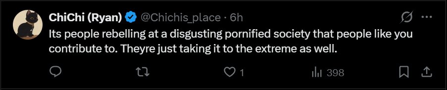 Chan555026's tweet photo. @Kismei_ @AaronTheRoboi Those people are on this very post. This post would naturally attract people that agree with the poster and yet they are still here. https://t.co/Fl5WnmrgK0