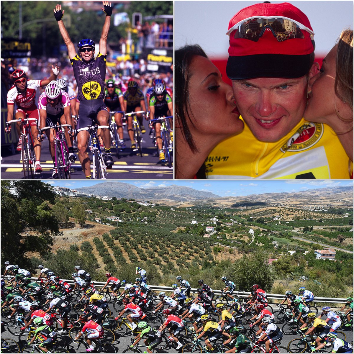 grahamwatson10's tweet photo. The Vuelta goes back on the road today with a stage to Huelva. Marcel Wust won there in 1997, on a day when Lars Michaelsen wore the leader's amarillo jersey... https://t.co/jMhAHjIhPF