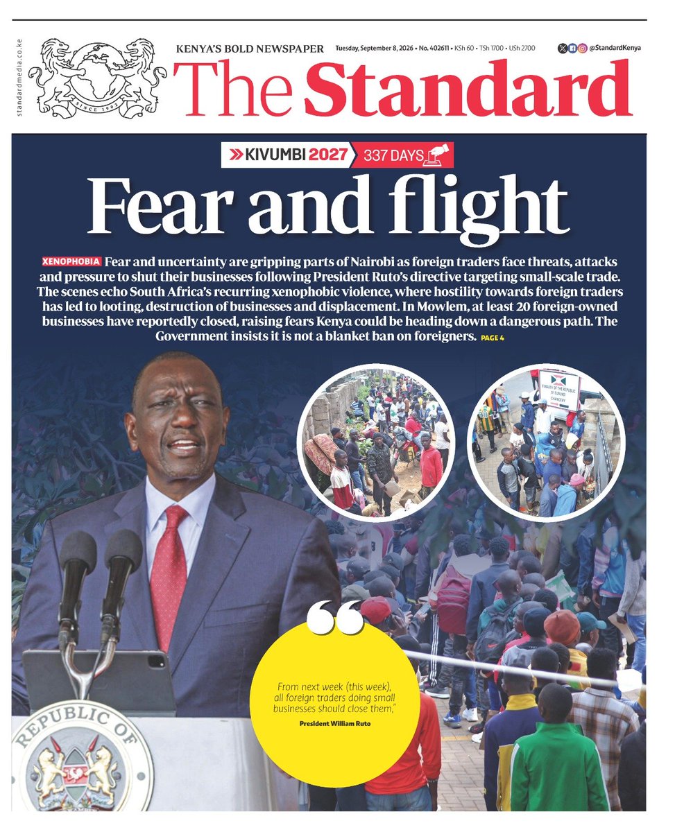nyanducha's tweet photo. Today's newspaper headlines.

Tuesday, 8th September 2026

Contact #Victorock #Kenya on 0706357055 or info@victorockkenya.com for #Ubibot soil, temperature &amp; humidity IoT #sensors, #Sophos firewalls, #Cisco #Meraki firewalls &amp; switches.

#ePaper #Gazeti #Kenyans #Afya #Burundians https://t.co/bArhltztXo