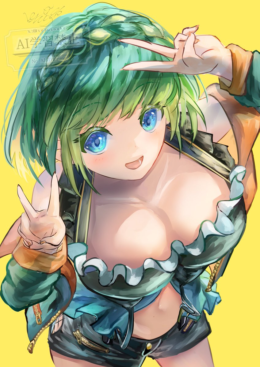 vezusnake's tweet photo. #全クリエイターに次ぐ緑の作品を解放せよ 
このタグ緑verもあってクスッときた笑
青緑系の色が大好きなので青とも緑ともいえる色多め… https://t.co/UHr946o41h