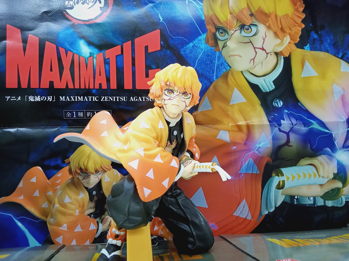 taito_f_joetsu's tweet photo. 【プライズ】本日新入荷！
『アニメ「 #鬼滅の刃　」  #MAXIMATIC  #ZENITSUAGATSUMA』全1種！
#鬼滅 #プライズ #TFS上越 　#上越　#クレーンゲーム #クレゲ #タイトー ＃ＵＦＯキャッチャー https://t.co/0QbRJBF0Lv