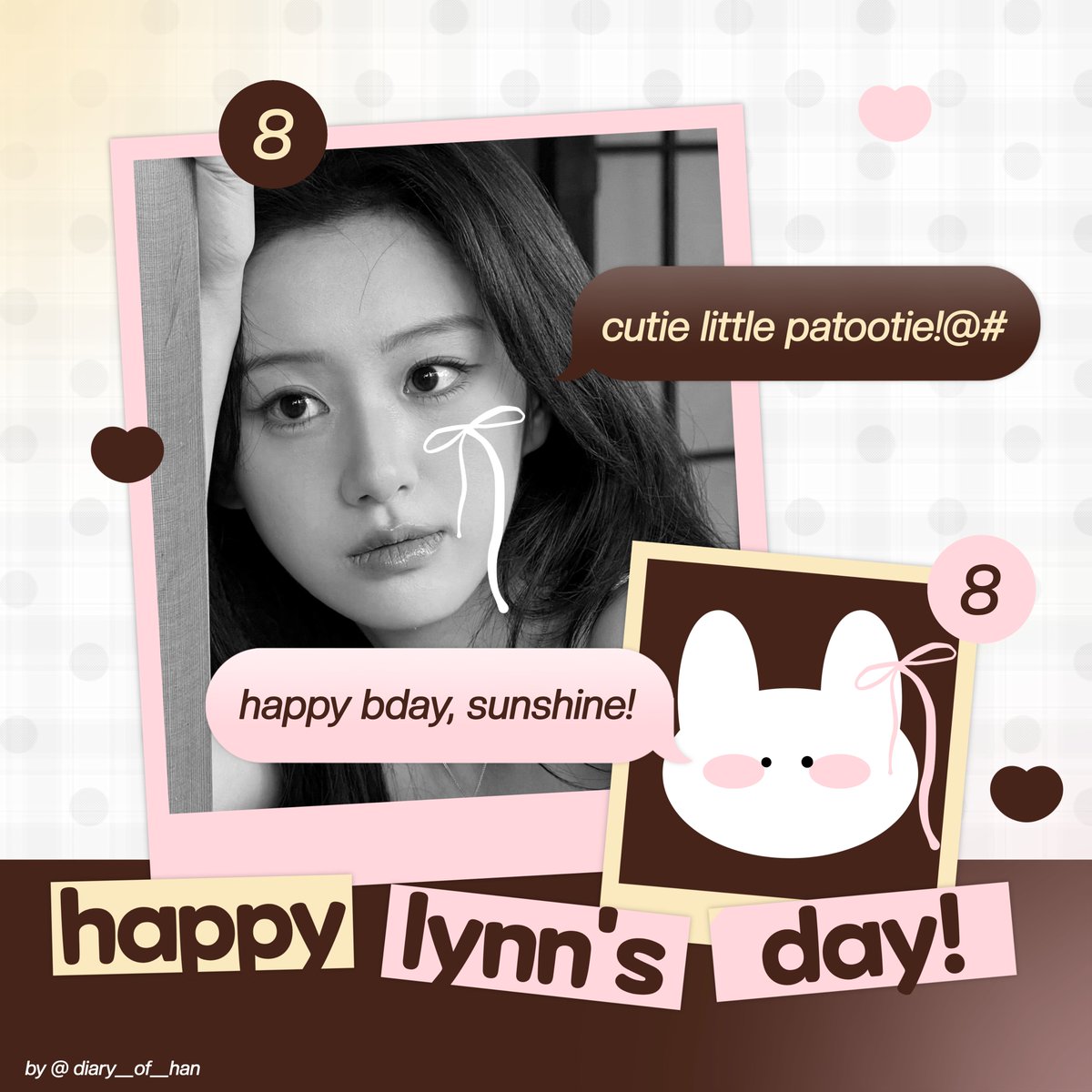 diary__of__han's tweet photo. help repost ya, thankmies! ⋆˚.༄   🦷🩷

halo semuanya :P today is special day for lynn @bzrge (it's her birthday!) #LynnShinesBright #琳有满满的爱 #HOPPYLYNNDAY 🐰⭐️🎀 and to celebrate her birthday, there are 3 slots free layout by request yang bisa kalian klaim! >< 

#bealanja https://t.co/CM9kRpuB2y