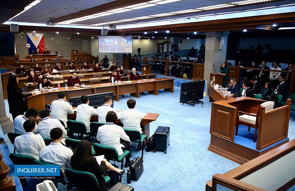 LOOK: On its 23rd day of proceedings at the Senate in Pasay City on Tuesday, Sept. 8, the impeachment court continues its evaluation of Article I, which focuses on allegations surrounding Vice President Sara Duterte's misuse of confidential funds.