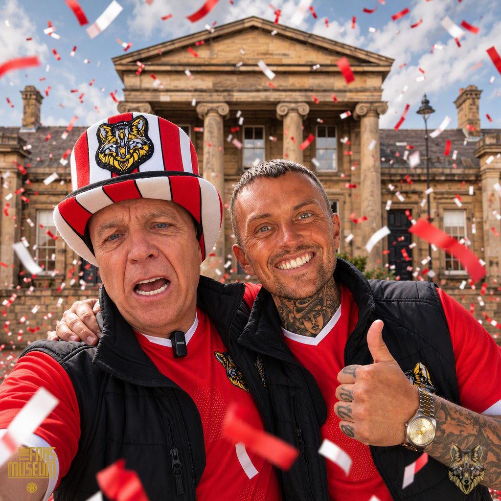 FansMuseum's tweet photo. 🔴⚪ MATCHDAY GIVEAWAY! ⚽

Wee Phillie &amp; Troy Baker from Wolf Competitions are at The Fans Museum tonight, giving away 10 amazing prizes before Sunderland take on Hull! 🎁

Come down for the best pre-match atmosphere and your chance to WIN! 🔥

#SAFC #HCAFC https://t.co/tlOlz7hWru