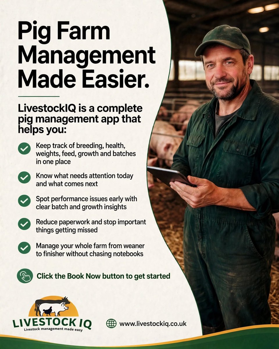livestockiqapp's tweet photo. Your farm already generates valuable information. Are you making the most of it?

LivestockIQ turns everyday records into better decisions.

Total Control. Every Pig. Every Stage.

Discover more: https://t.co/bUtrFW3NuD

#PigFarming #UKFarming https://t.co/MPqBVKzBNE
