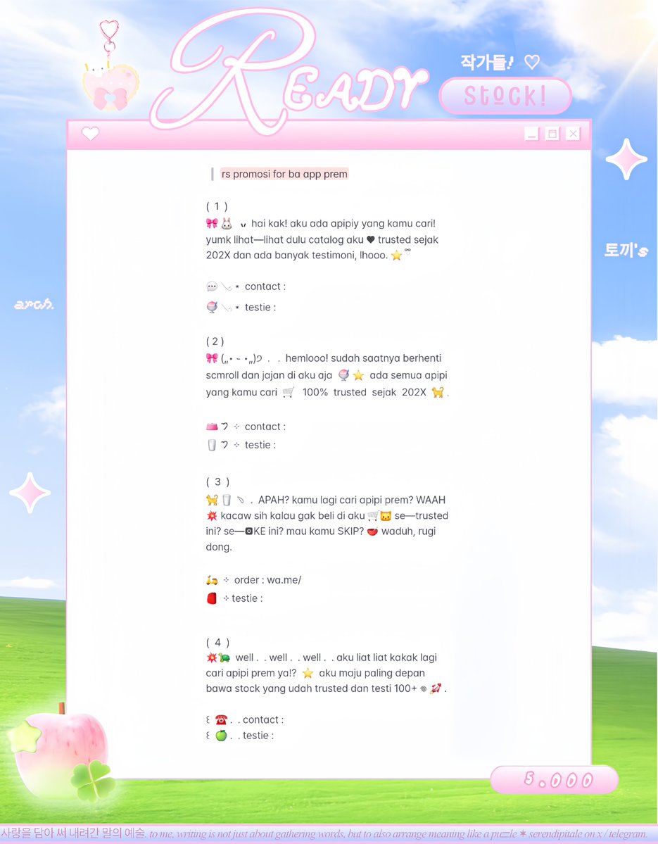 serendipitale's tweet photo. ㅤ
retweet would be verrry appreciated.  ♥︎

hemlo mencimuns! archie the 토끼 is back with this week’s ready stock <3 this time aku bawa wording promoci untuk bea apipi, joktug dan topap! adopt this trinkets for only https://t.co/OlyvUA5BU6. ⭐️ ( #zonauang ) https://t.co/OIowuEAZxk