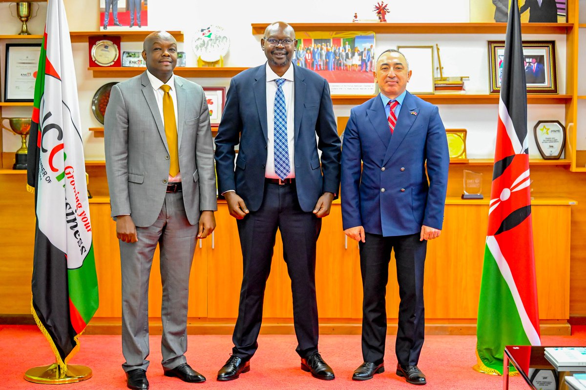 kenya_chamber's tweet photo. KNCCI President Dr. Erick Rutto hosted H.E. Sahak Sargsyan, the Armenian Ambassador to Kenya, to discuss strengthening trade between the two countries.

Current Trade
Kenya exports: Black tea, fresh cut roses, and specialty coffee.

Armenia exports: Beverages, gaming technology, minerals, spirits, fine textiles, and medical or optical equipment.

Key Focus Areas for Future Growth
To boost low trade numbers, both leaders highlighted three major areas to focus on:
Tech-driven logistics and smart supply chains

Agricultural processing and local manufacturing for export

Engaging the diaspora to encourage new investments

Next Steps & Collaboration

Quarterly Meetings: The Armenian Embassy and KNCCI will meet every three months to organize online business-to-business (B2B) networking events for companies in both nations.

Embassy & Partnership: Dr. Rutto encouraged Armenia to open a physical embassy in Kenya and proposed signing a formal agreement (MoU) between the two chambers of commerce.

Summit Invitation: Dr. Rutto invited Armenian business leaders and commercial officials to attend the Africa Commerce & Industry Summit (ACIS 2026), held October 14–16, 2026, at Uhuru Gardens in Nairobi.
#ACIS2026 #Armenia #trade #technology #agriculture