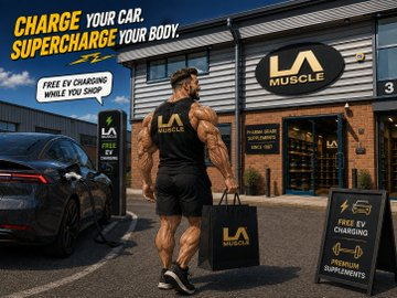 LAMuscle's tweet photo. CHARGE WHILE YOU SHOP 💪⚡
Visit the LA Muscle shop and enjoy FREE EV CHARGING while browsing premium supplements or speaking to expert advisors. 
https://t.co/5AKAKLXQ8T 
#lamuscle #evcharging #fitness #supplements https://t.co/f0RAmqlGFL