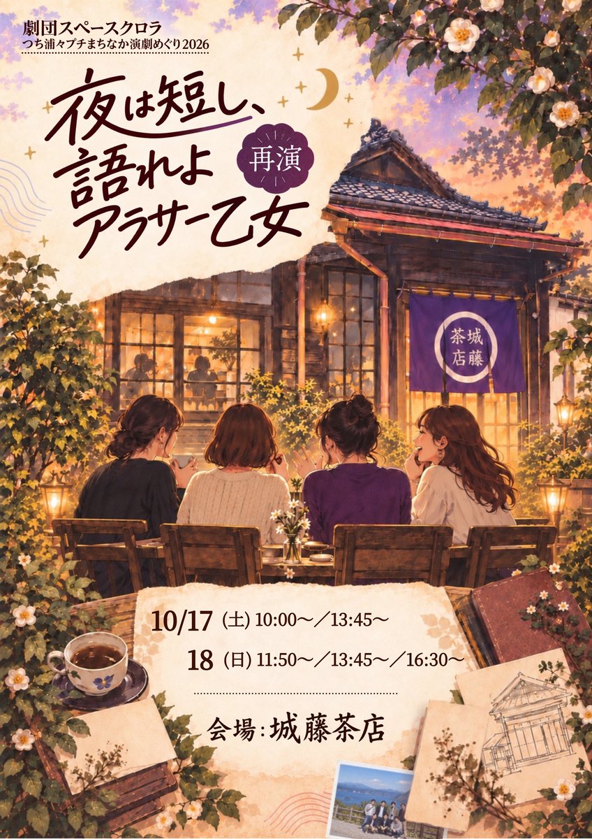 spacecrawlers's tweet photo. 昨年、大好評をいただいた作品を再演✨

城藤茶店verへの書き換えも、10稿目にしてついに完成😂
只今絶賛稽古中です！

昨年はありがたいことに、会場に入りきらず泣く泣くお断りしたお客様も…😭

キープ席も僅かですがご用意しています！

今年のアラサー乙女たちにも、ぜひ会いに来てください🍺 https://t.co/udippAU7Hf