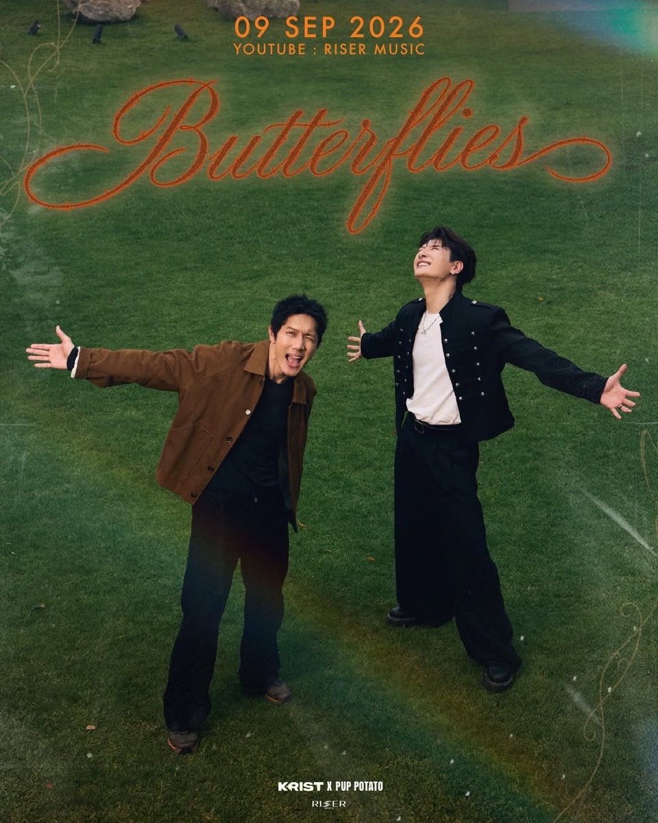 peraya_official's tweet photo. IG kristtps 

https://t.co/59OISXs73w

Butterflies - KRIST x PUP POTATO

Directed by NANON

🦋 Mark Your Calendar - 09.09.2026
🎧 All Streaming Platforms
🔗 Official MV | YouTube : RISER MUSIC

#ButterfliesKRISTxPUPPOTATO
#KristPerawat https://t.co/NT4ndja4Mz