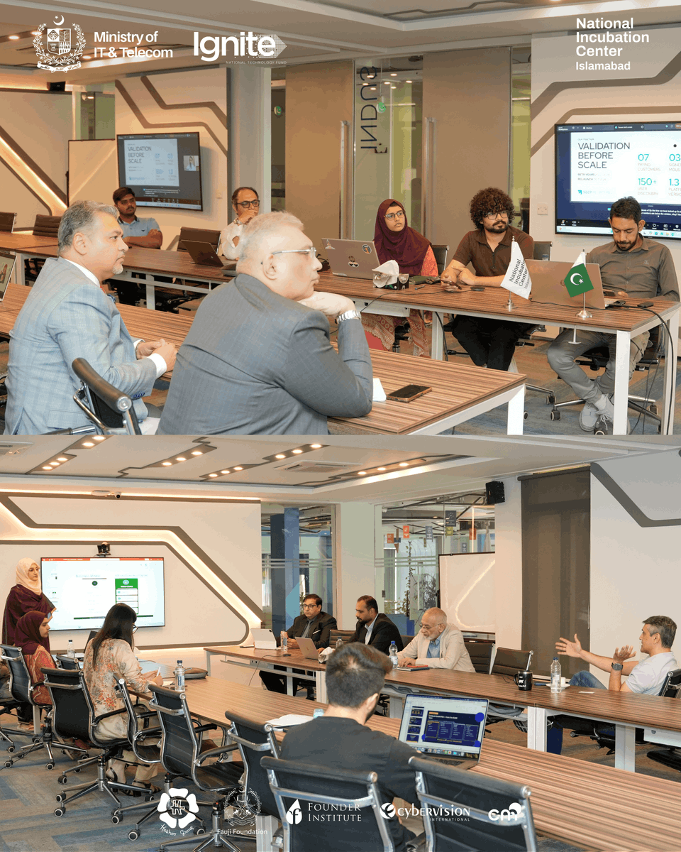 NICI_Pakistan's tweet photo. Over two intensive days, founders from Founder Institute Cohort 5 at NIC Islamabad put their startups and their assumptions to the test at the Investor Progress Review. https://t.co/tR6mpMHvmX