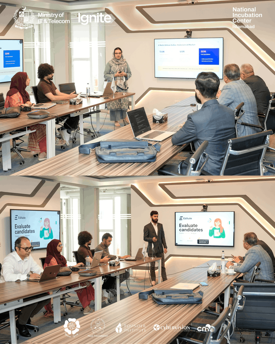 NICI_Pakistan's tweet photo. Over two intensive days, founders from Founder Institute Cohort 5 at NIC Islamabad put their startups and their assumptions to the test at the Investor Progress Review. https://t.co/tR6mpMHvmX