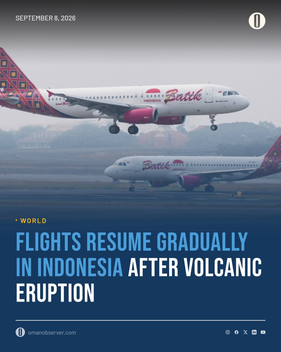 OmanObserver's tweet photo. Flights resume gradually in #Indonesia after volcanic eruption
#OmanObserver
https://t.co/DvJt1xhvij https://t.co/MgtDq2SJQw