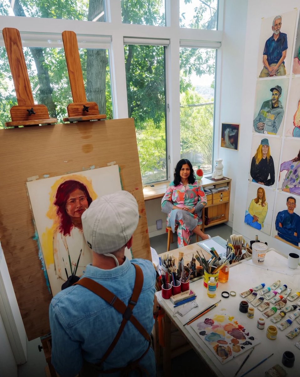 dukesurge's tweet photo. After surviving brain cancer, this artist painted the people who helped him go through it 🥹❤️‍🩹 https://t.co/Nb08tX5bDa