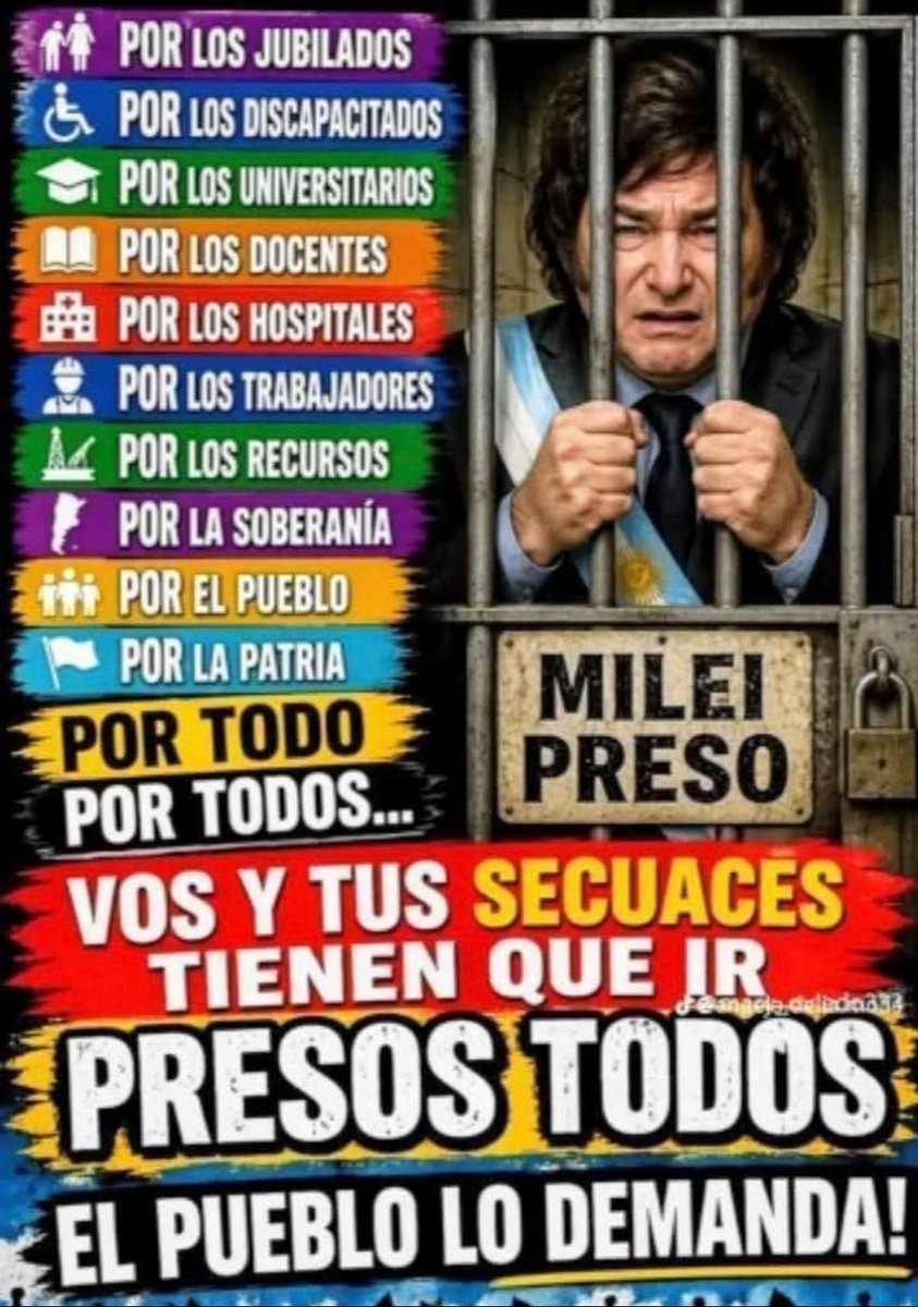 MyriCasss's tweet photo. EXACTO! POR ESO MILEI MIENTE CONSTANTEMENTE ES SU ESTRATÉGIA PERO SÓLO LOS IDIOTAS LIBERVINCHUCAS OBSECUENTES O APROVECHADORES LE CREEN,LOS IDIOTAS POR NO TENER CEREBRO Y LOS OTROS PARA SEGUIR ROBANDO! #FUERAMILEI #GOBIERNOCORRUPTOEINUTIL #JUICIOPOLITICOAMILEIYA #MILEITRAIDOR https://t.co/WNR4qhwt2l