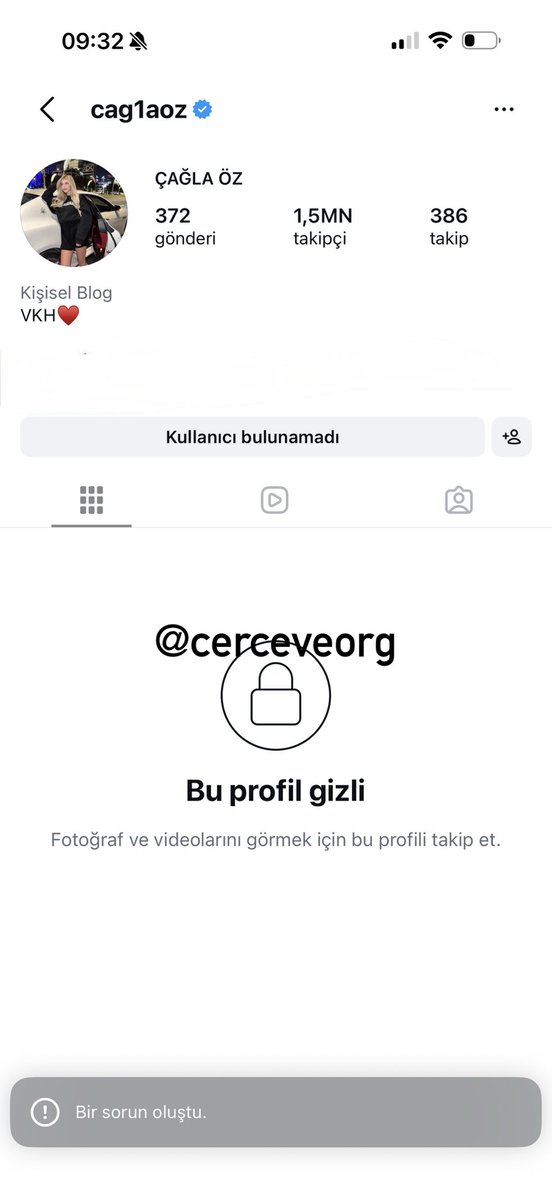 cerceveorg's tweet photo. “Vanlı Kara Haydar” olarak tanınan Mehmet Fatih Tançalan’ın gözaltına alınmasının ardından, fenomen Çağla Öz’ün sosyal medya hesaplarını kapattığı görüldü.

📵 1,5 milyon takipçili hesabına şu an erişilemiyor. https://t.co/RqYsCw8kdy