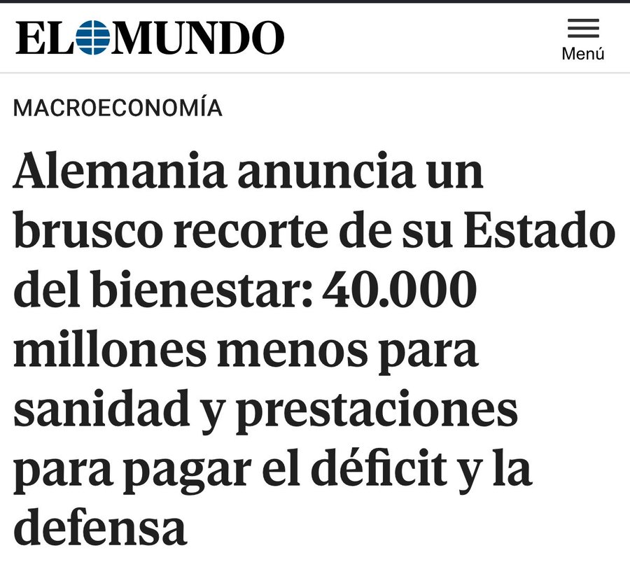 JulenBollain's tweet photo. El canciller alemán, Merz, propone recortar la cobertura sanitaria gratuita a personas desempleadas, afectando mayoritariamente a mujeres.

Y luego se preguntarán por qué gana la ultraderecha.

Votad al PP en España y ya sabéis por dónde irá la cosa. Luego no vale llorar. https://t.co/rqdGeqCKwX