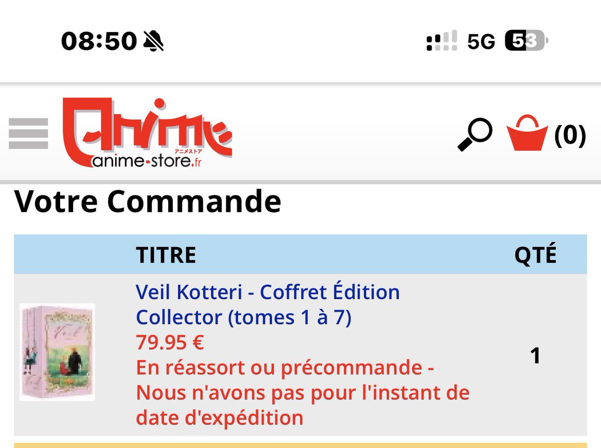 mariamedb's tweet photo. @AnimeStoreFR Des explications? La date d’expedition qui passe du 26 octobre, puis en reassort avec une date d’expedition estimée au 20/09, et maintenant pas date d’expédition?? Je n’ai jamais vu une gestion aussi désastreuse. 1ère et dernière fois que je commande chez vous. https://t.co/mGtRHVIoMC