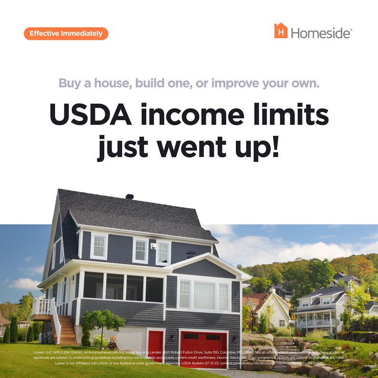 WhitleyStagw's tweet photo. A USDA loan could be a great fit. Good news: income limits just increased. Reach out to see how this could help you get into your home. https://t.co/RTgny244fM