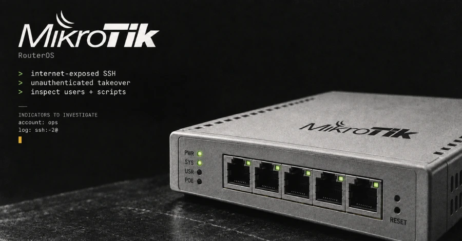 HunterMapping's tweet photo. 🚨Alert🚨CVE-2026-67276 (CVSS: 9.2): MikroTrik SSH Authentication Bypass. It affects only 7.x branch.
📊 10.4M+ Services are found on the https://t.co/g3tSyh1Boc yearly.
🔥PoC :https://t.co/W9wdJ49AOX
🔗Hunter
Link:https://t.co/RGPTNknC5p
HUNTER : https://t.co/yFFcJwegJK="MikroTik RouterOS"
📰Refer:https://t.co/TFDRIMoQKi
#hunterhow #infosec #infosecurity #OSINT #Vulnerability