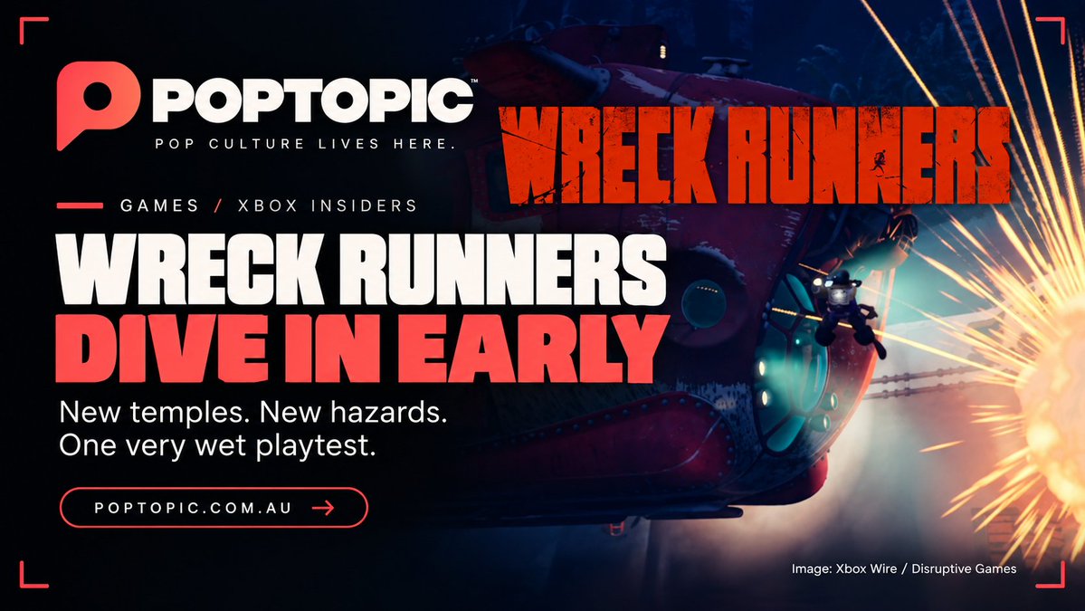 poptopicsite's tweet photo. Free playtest, new temples, and something nasty underwater. Who's the mate you'd trust least on a four-player salvage run? #WreckRunners #Xbox https://t.co/FK9cXl4sC6