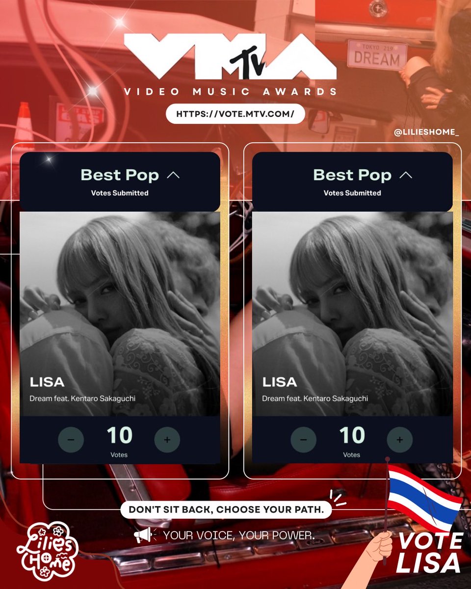 LiliesHome_'s tweet photo. 🏆 VOTE #LISA VMAs 2026🏆

มาโหวตกันค่ะ

‼️อีเมล์จากบ้านใช้โหวตลิซ่า 2หมวดเท่านั้น‼️
Extra email please dm me! @lilieshome_

-โหวตไม่อั้น Vote #LISA unlimited-
Vote Best pop: https://t.co/CQeEvWKBse
Vote Best k-pop: https://t.co/MCnBoU7PfF

#LISA #LalisaManobal #VMAs 
@wearelloud @vmas 
🧁🗳️