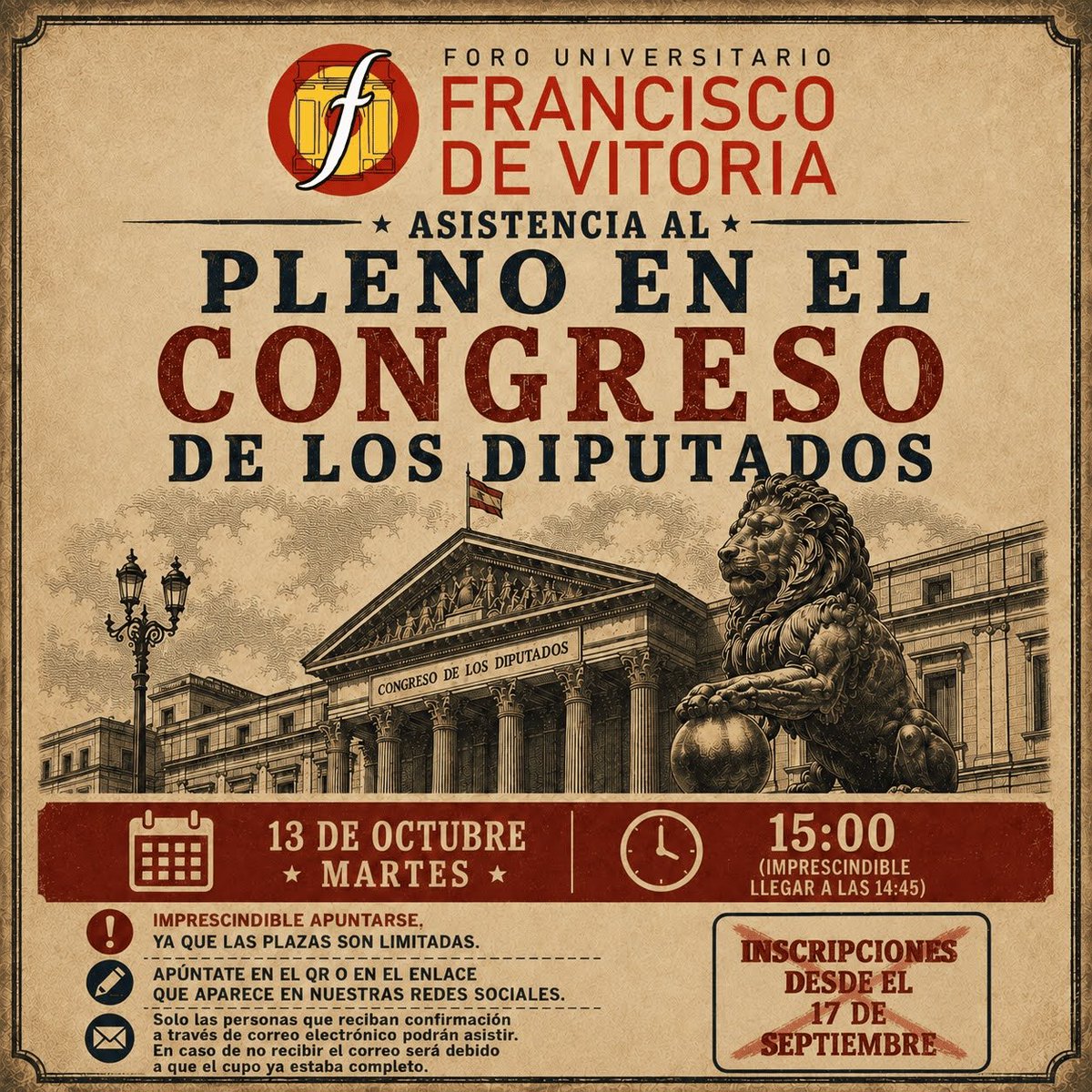 Foro_fv's tweet photo. Ayer comenzaba un nuevo curso en la universidad pero nosotros llevamos todo el verano trabajando en las actividades para este curso.

Hoy os traemos la primera de nuestras actividades (por el momento): la asistencia a un pleno en el Congreso el próximo martes 13 de octubre. https://t.co/t4pa3S8lJb