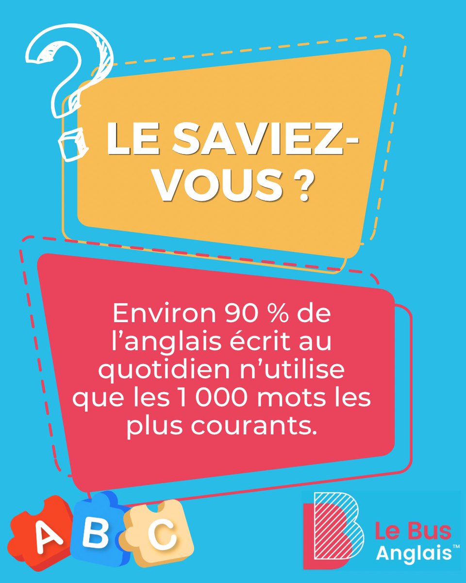 busanglais's tweet photo. 🧵 Cela signifie que vous n’avez pas besoin de connaître des milliers et des milliers de mots pour communiquer efficacement en anglais. Construire une base solide de vocabulaire courant peut faire une grande différence pour la confiance de votre enfant…. https://t.co/1pC8A9VHH4