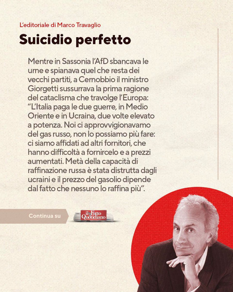 marcotravaglio's tweet photo. Suicidio perfetto
Leggi l'editoriale completo in edicola e su https://t.co/At6JF9tD8v 📷 https://t.co/lqzN8TkztE https://t.co/nmWnanbcyb